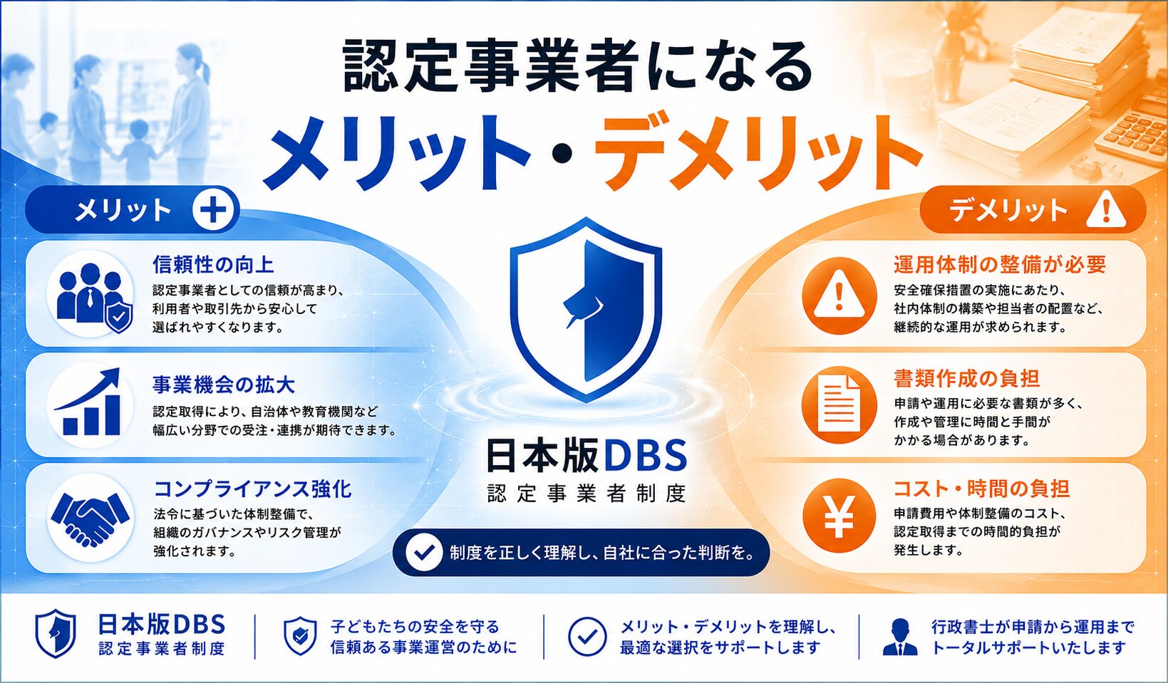 日本版DBSの認定事業者になるメリット・デメリットをまとめた図解